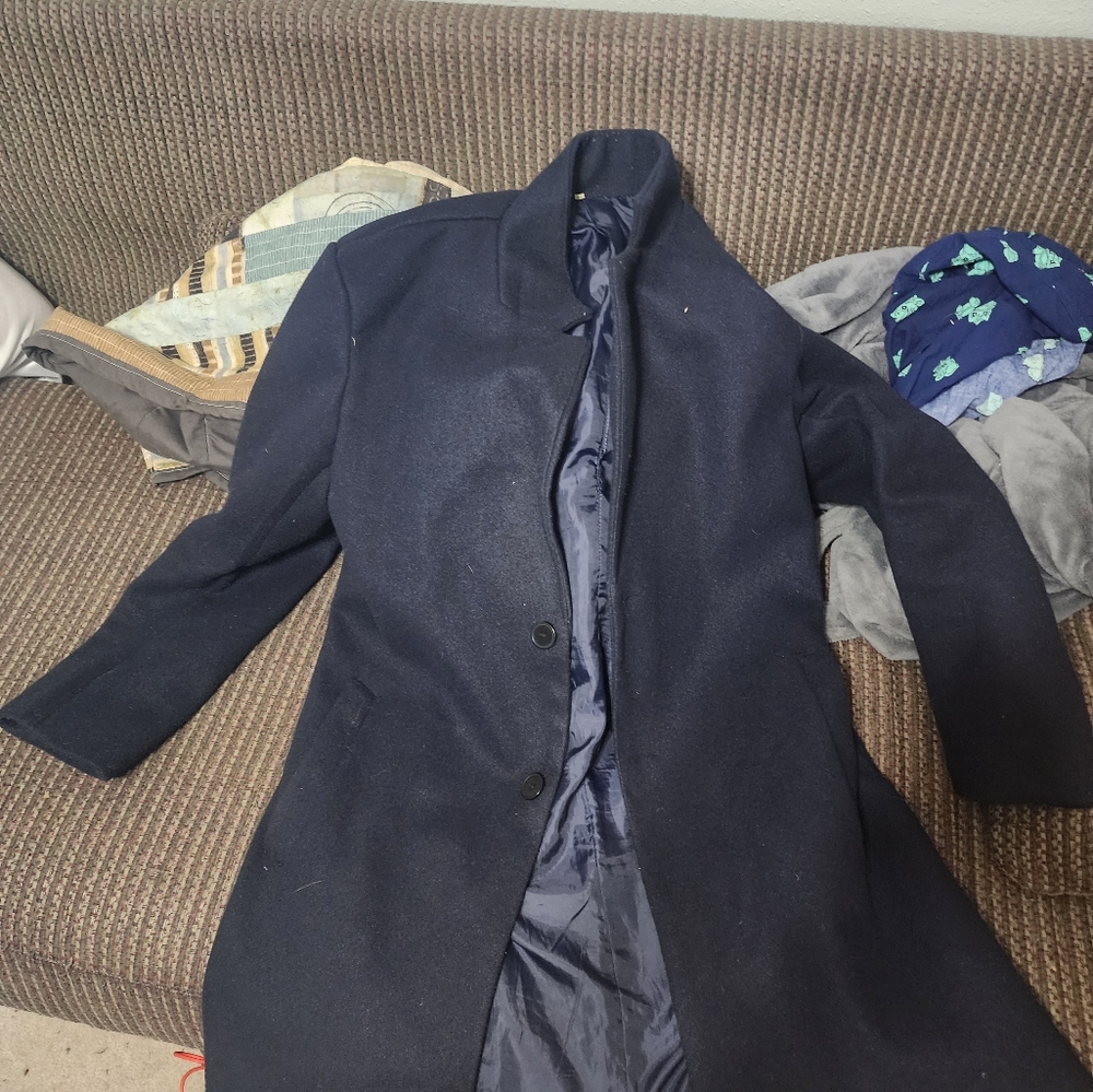 Slim Blue Peacoat